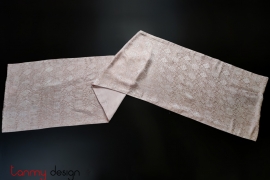 Light pink two-layer long silk scarf